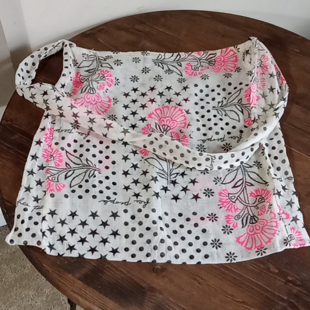 FREE PEOPLE SHEER LINEN TOTE BAG
